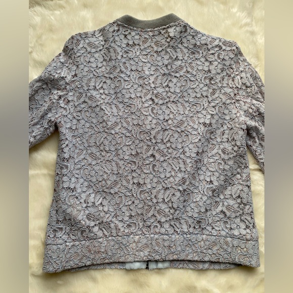 Zara Blue Lace Bomber Jacket - Picture 5 of 9